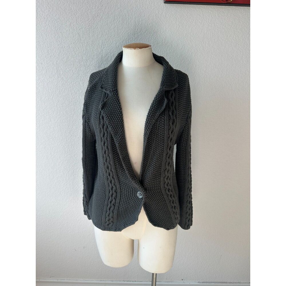Lisli NEW YORK Cable Knit Gray Cardigan Sweater